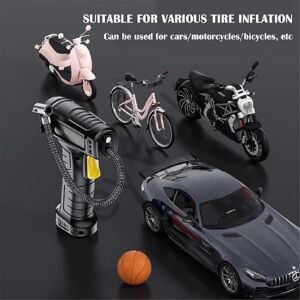 Suitu ST-5007 Basınç Göstergeli Taşınabilir Lastik Pompası Hava Kompresörü