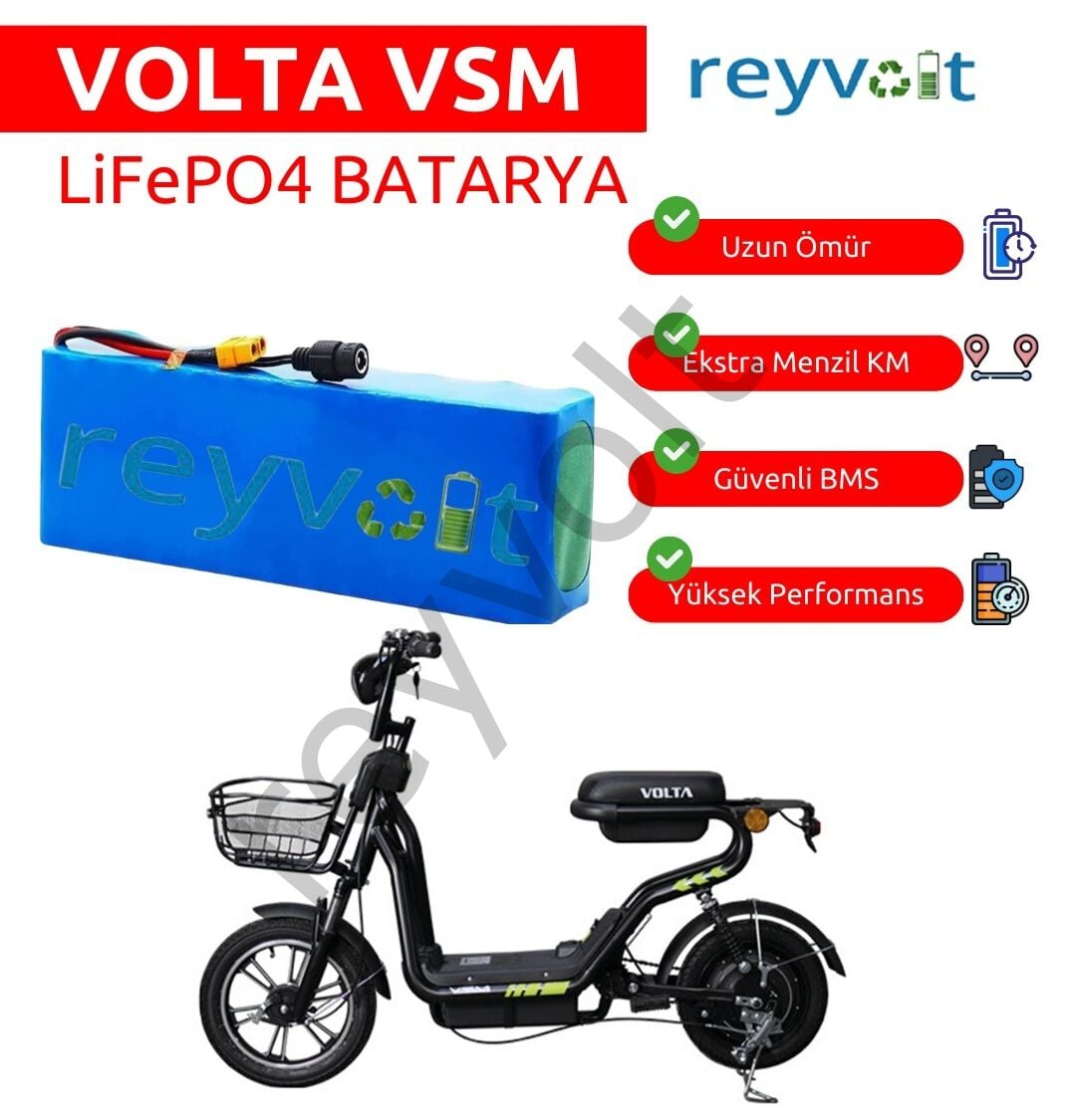 Volta VSM 48V 18Ah LiFePO4 Batarya