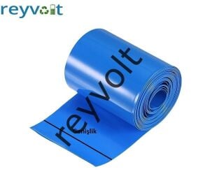 100 mm Genişlik  X 1 Metre Uzunluk Mavi Shrink Batarya Kaplama Isıyla Daralan PVC Makaron
