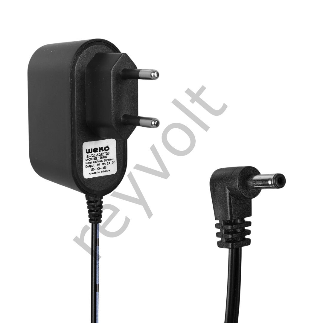 5 Volt- 2 Amper 3.5*1.35 Uçlu Plastik Kasa Priz Tipi Adaptör
