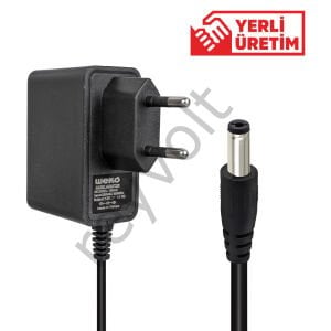 WEKO 12 Volt 1 Amper 5.5*2.5 Uçlu Plastik Kasa Priz Tipi Adaptör
