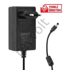 WEKO 12 Volt - 3 Amper  5.5*2.5 Uçlu Plastik Kasa Priz Tip Adaptör