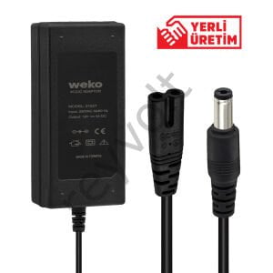 WEKO 12 Volt- 5 Amper 5.5*2.5 Uçlu Plastik Kasa Masaüstü Adaptör
