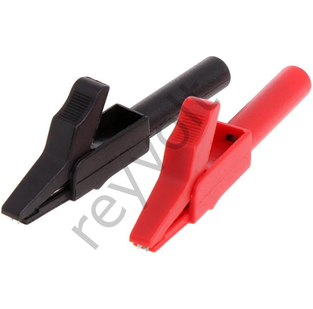 4mm Banan Jak girişli 2'li Krokodil Siyah-Kırmızı