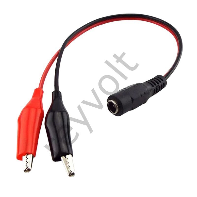 5.5X2.5mm Dişi to Krokodil Çevirici 25 Cm Kablo