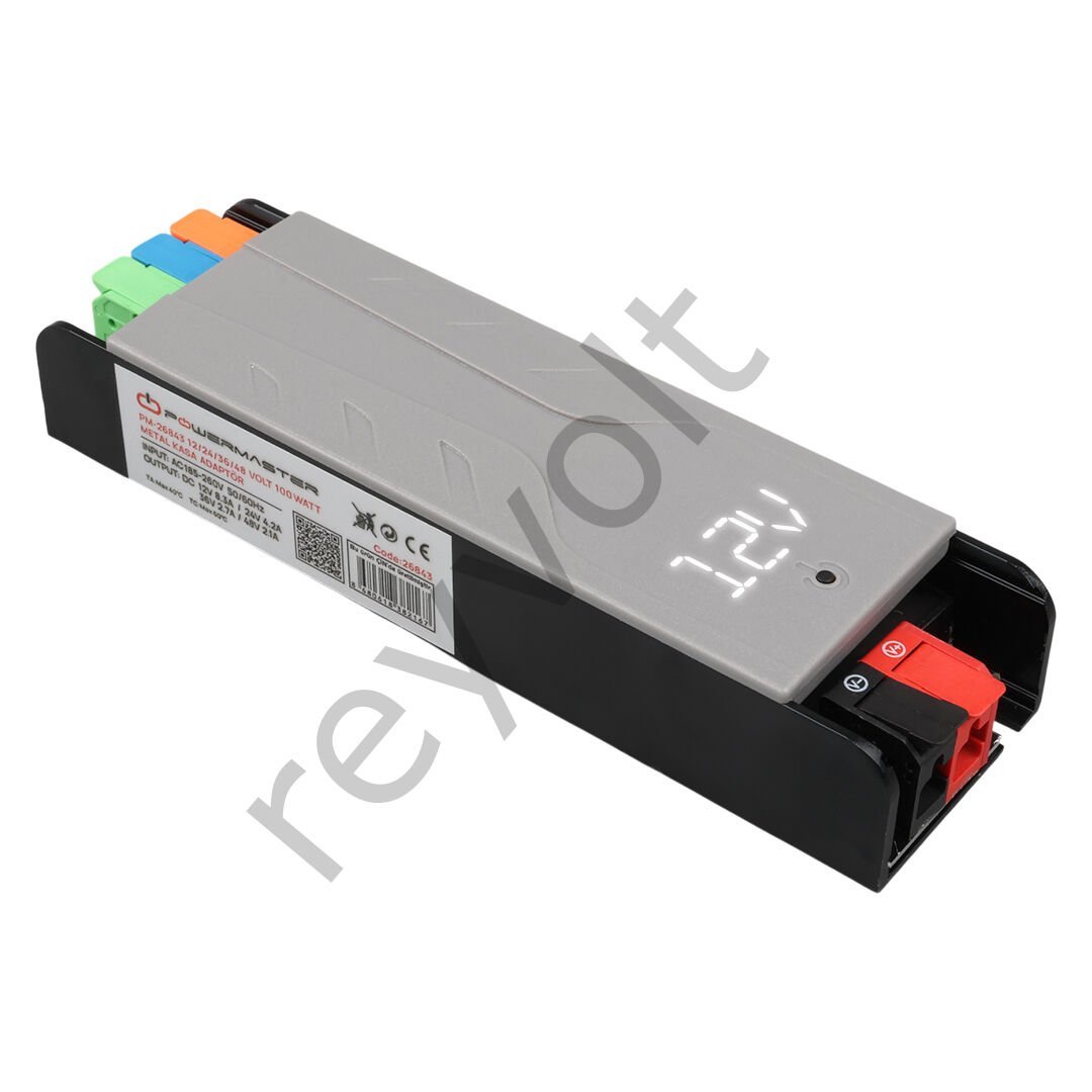 12/24/36/48V 4A 100W Ayarlanabilir Voltaj Göstergeli Metal Kasa Adaptör 148X43X27mm