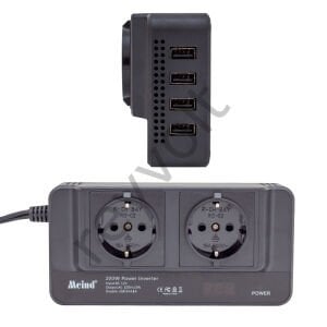 12 VOLT - 200 WATT 4 USB'Lİ DİJİTAL ÇAKMAKTAN POWER INVERTER