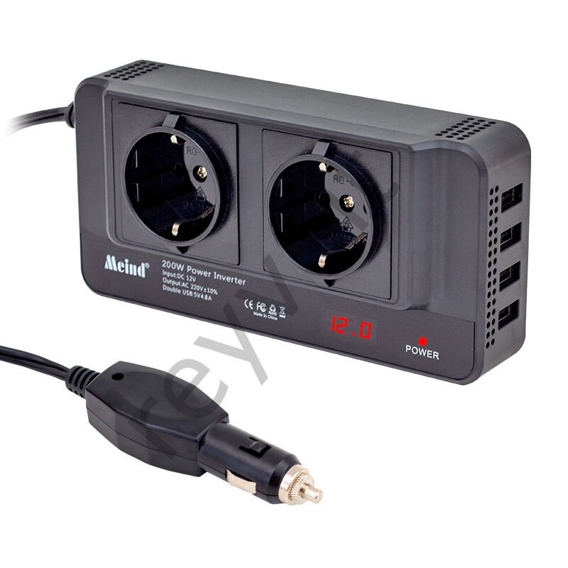 12V- 200W 4 Usb'li Dijital Çakmaktan Power İnverter