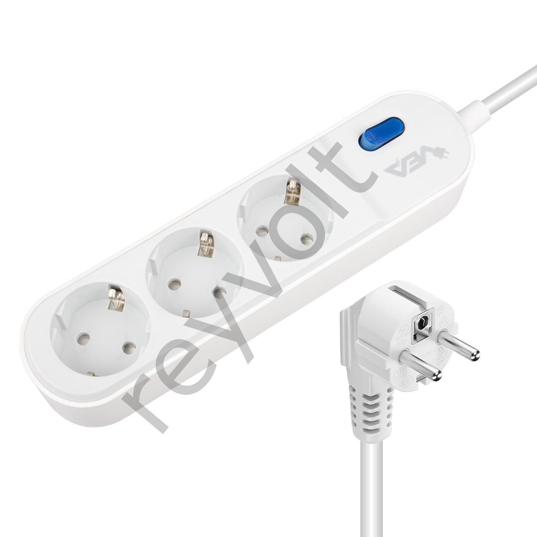 3'lü Anahtarlı 1.5 Metre Akım Korumalı Grup Priz