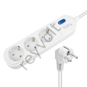 3'LÜ ANAHTARLI 1.5 METRE AKIM KORUMALI GRUP PRİZ