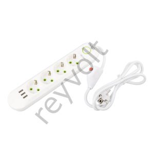 4'LÜ 1.5 METRE KABLOLU 3 USB'Lİ BEYAZ AKIM KORUMALI PRİZ