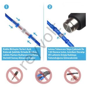 Dahili Lehimli Mühür Makaron 300 Adet 4 Boy Isıyla Daralan Kablo Koruması