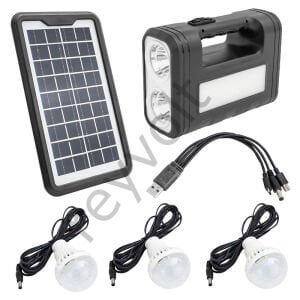 Solar Lamba 3 Ampullü Set Akülü Solar Işıldak Fener