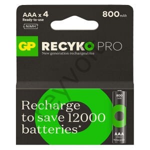 Gp Recyko  Pro 800 MAH 1.2 Volt AAA İnce Kalem Şarjlı Pil 4lü Paket