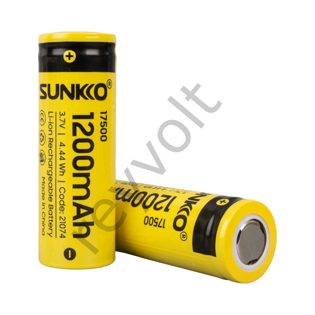 Sunkko 3.7 Volt 1200 MAH 17500 Şarj Edilebilir Pil (Tekli)