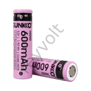 Sunkko Ifr 3.2 Volt 600 MAH 14500 Şarj Edilebilir Pil (Tekli)