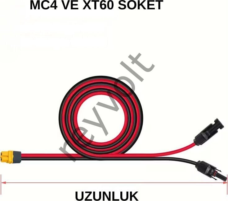 Reyvolt Solar Kablo Çap 4 Mm2 Mc4 ve XT60 Soketli 4X4Metre
