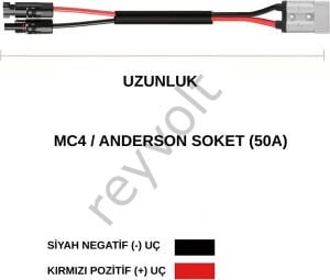 Reyvolt Solar Kablo Çap 4 Mm2 Mc4 ve Anderson Soketli 2X2 Metre