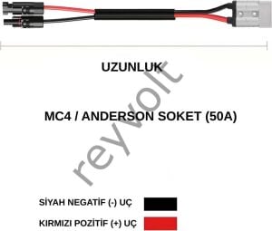Reyvolt Solar Kablo Çap 4 Mm2 Mc4 ve Anderson Soketli 3X3 Metre