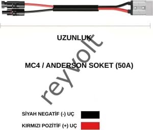 Reyvolt Solar Kablo Çap 4 Mm2 Mc4 ve Anderson Soketli 5X5 Metre