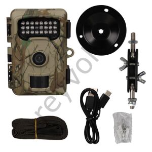 RF06 20MP 24 Led PIR Sensörlü 2.0'' Renkli Lcd Ekran 128GB SD Kart Destekli Fotokapan Kamuflaj Kamera