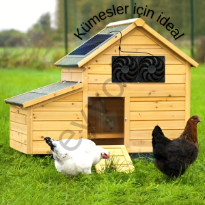 25W Solar Panel Fan Kiti | Küçük Tavuk Kümesleri, Seralar, Kulüpler, Evcil Hayvan Evleri Için Dc Fan